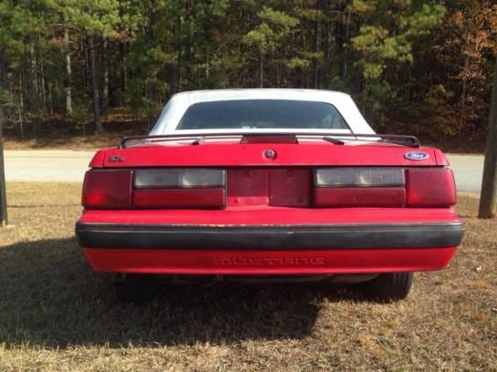 1989 Ford Mustang Red Convertible  thumbnail 3