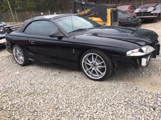 1996 Ford Mustang GT Black Convertible thumbnail 2